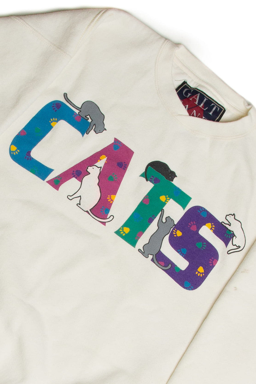 Vintage Cats Printed Sweatshirt 10026