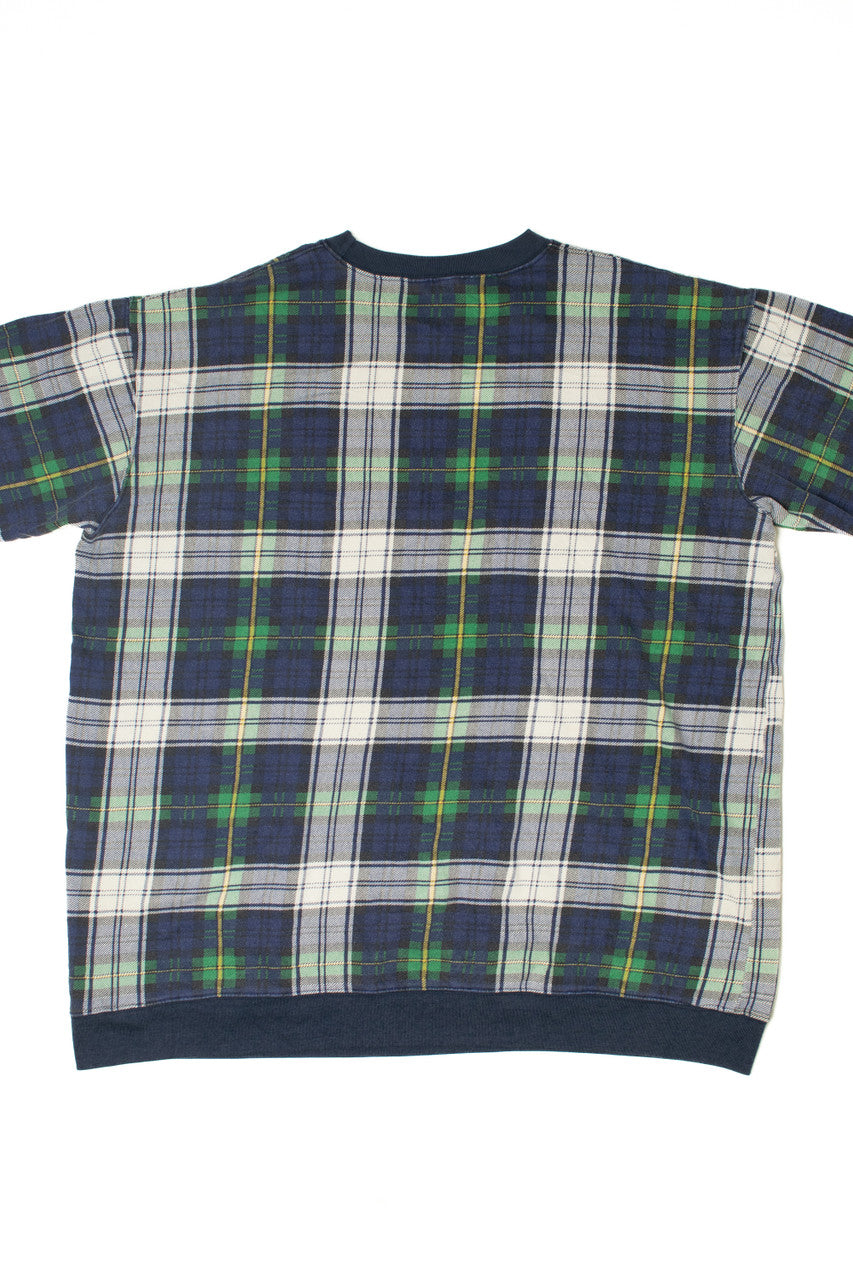 Vintage Navy & Green Plaid Sweatshirt