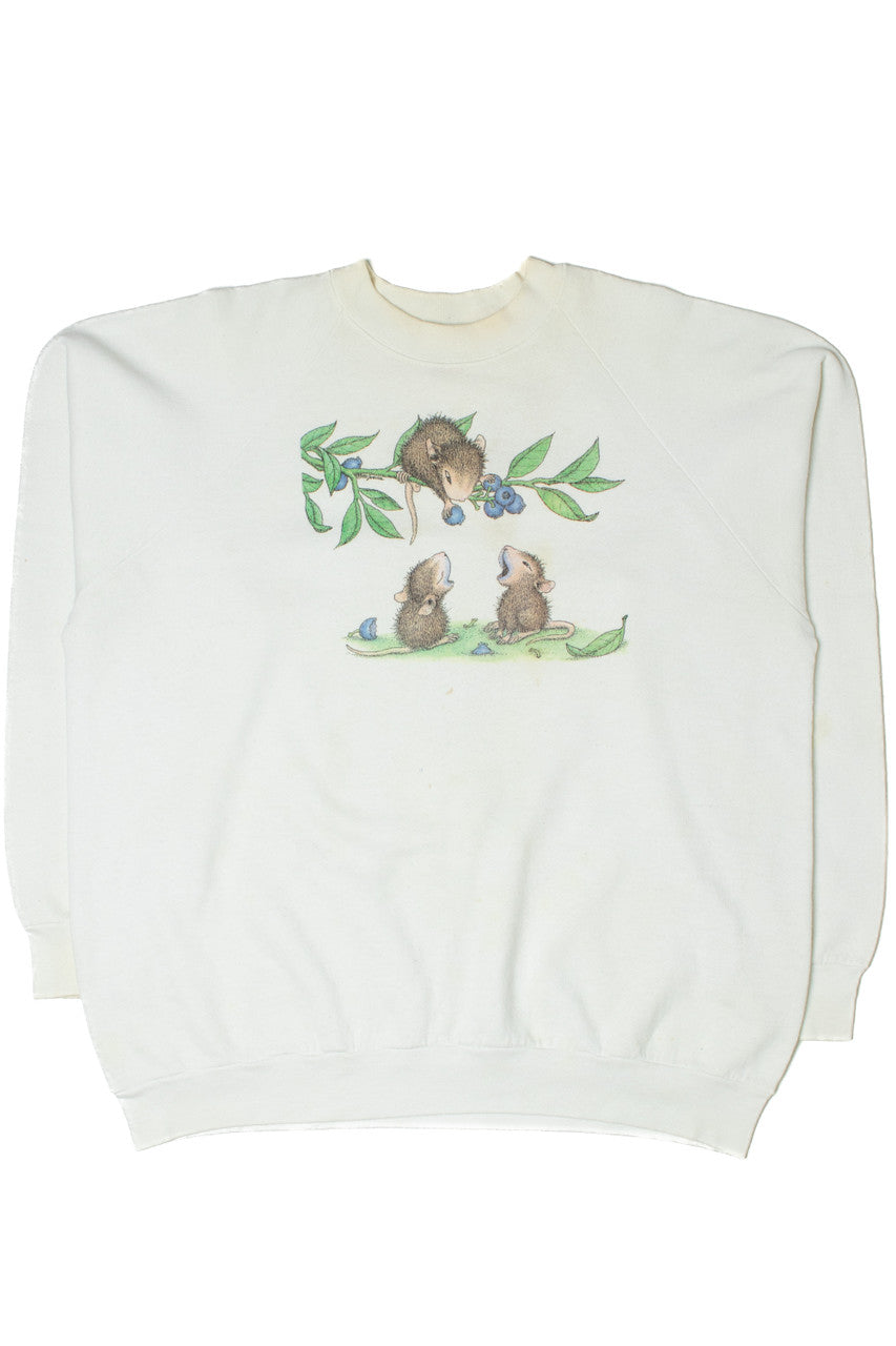 Vintage Cute Blueberry Rat Family Sweatshirt