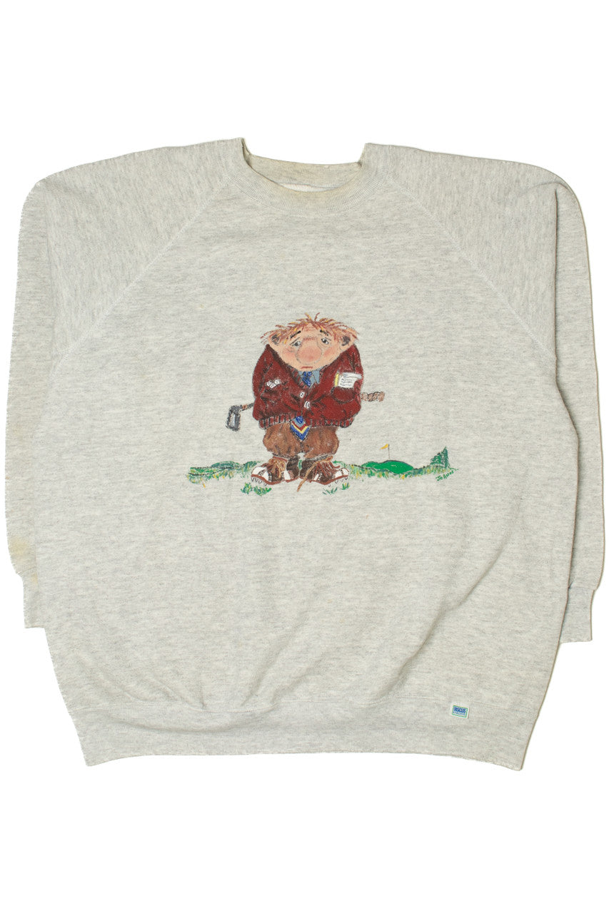 Vintage Hand Painted Golf Sweatshirt