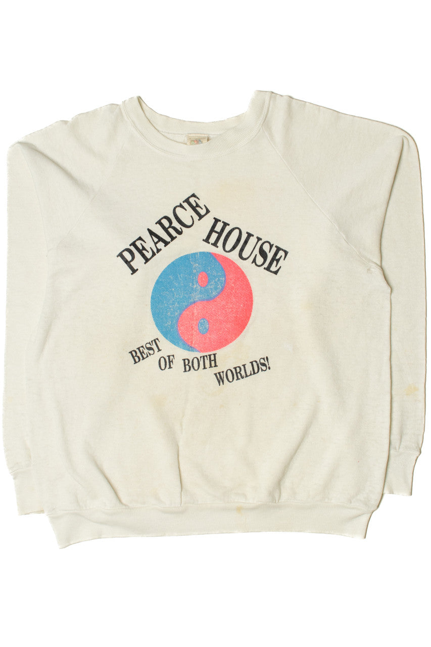 Vintage Distressed "Pearce House" Ying Yang Graphic Sweatshirt