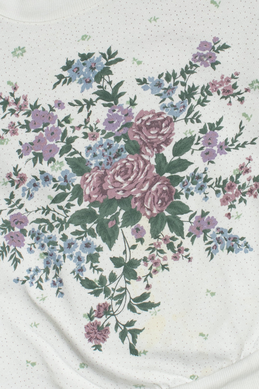 Vintage Floral Polka Dot Alfred Dunner Sweatshirt