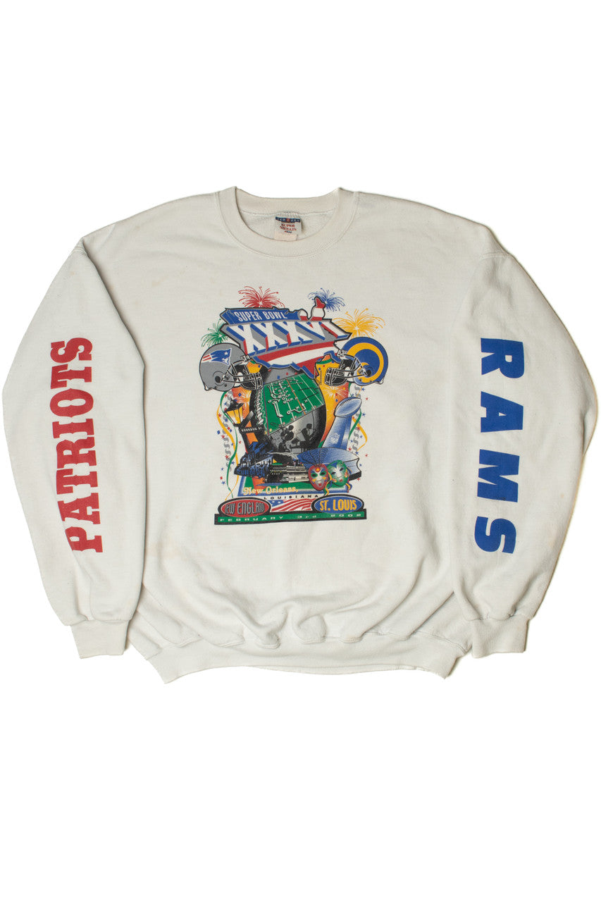 Vintage 2002 Super Bowl XXXVI Patriots VS Rams Sweatshirt