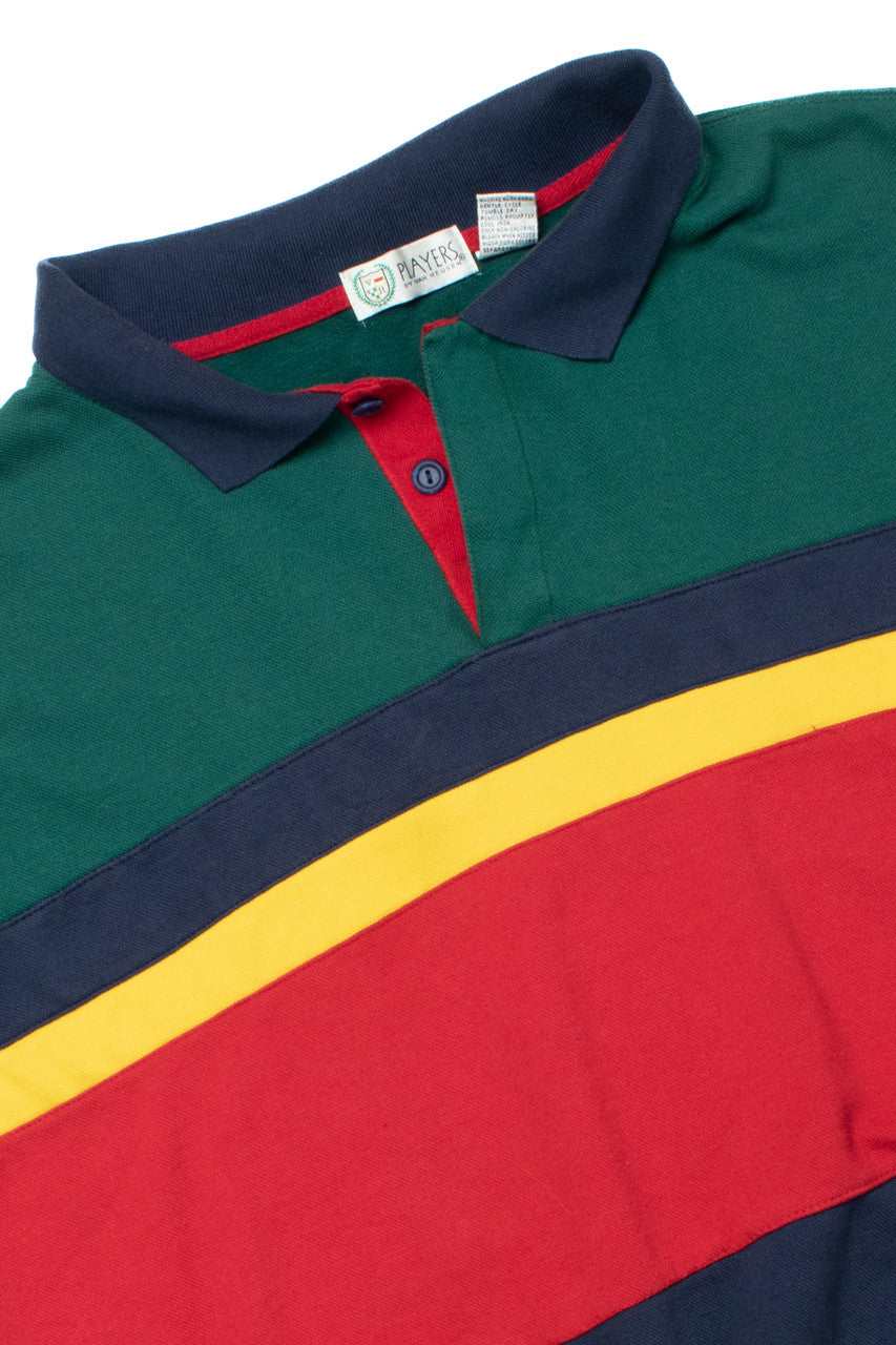 Vintage Bold Stripe Polo Sweatshirt