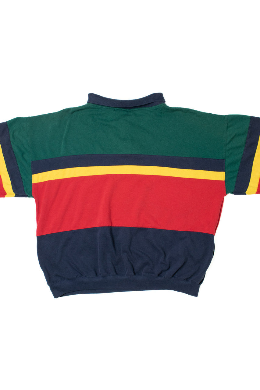 Vintage Bold Stripe Polo Sweatshirt