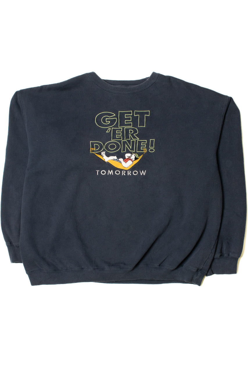 Vintage Big Dogs "Get 'Er Done!" Embroidered Sweatshirt