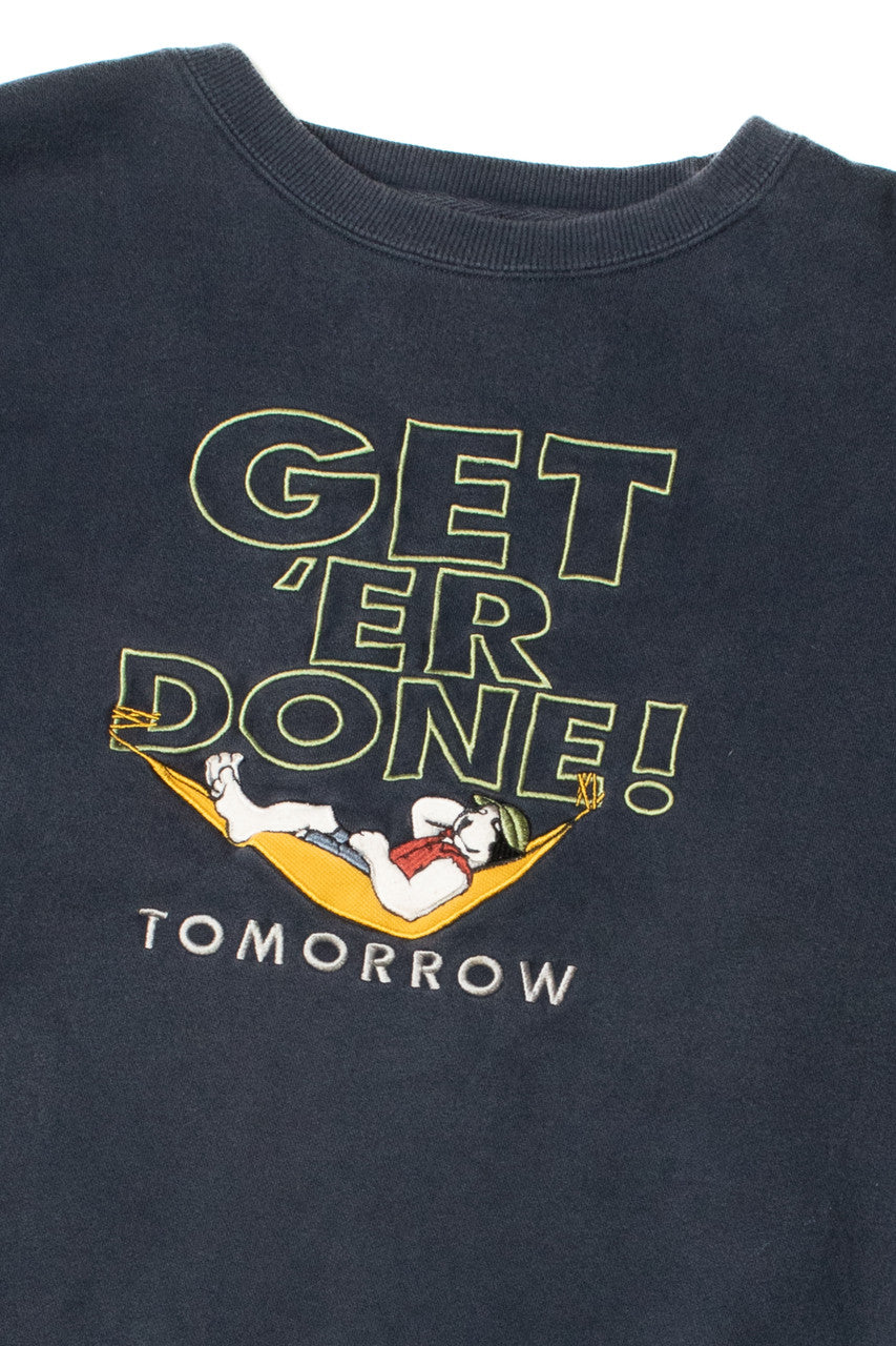 Vintage Big Dogs "Get 'Er Done!" Embroidered Sweatshirt
