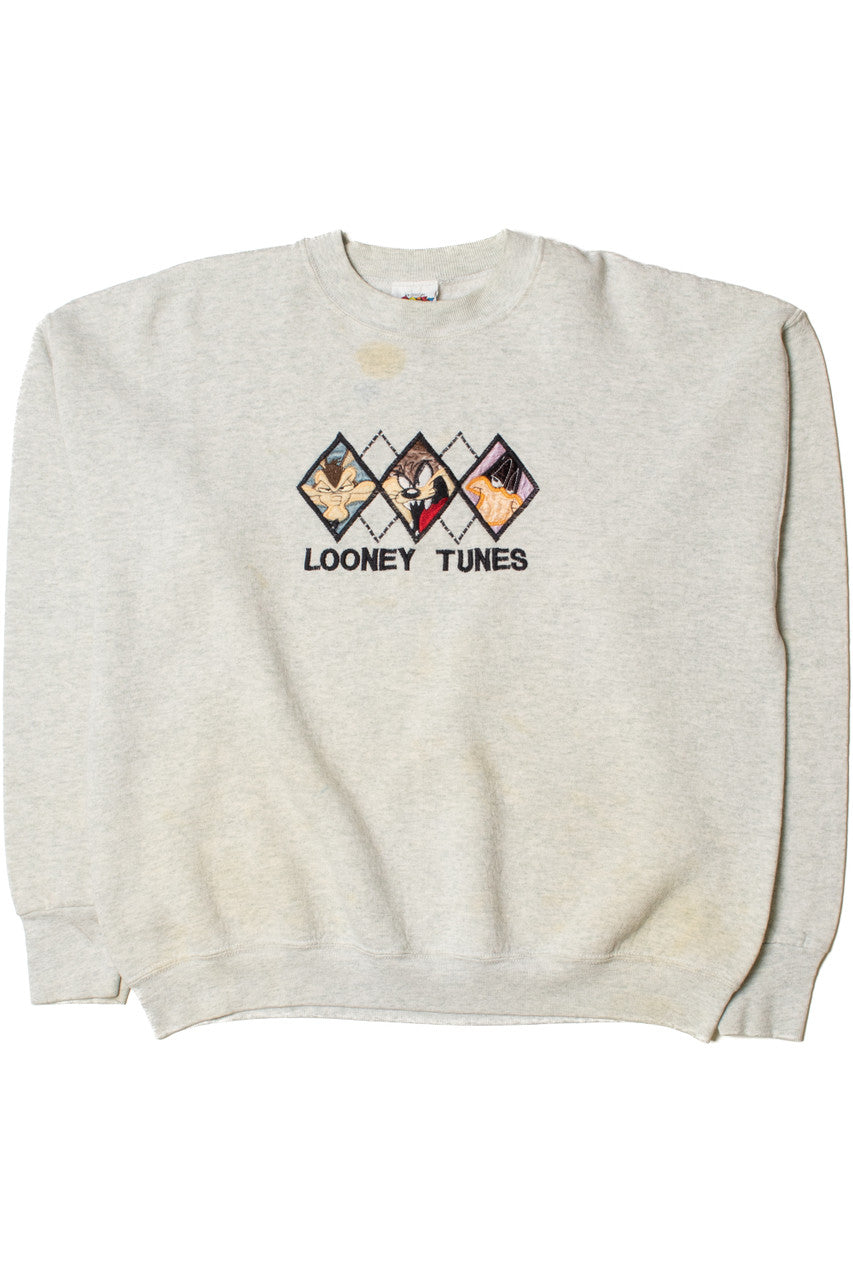 Vintage Taz Daffy Duck Wile E. Coyote Looney Tunes Embroidered Sweatshirt