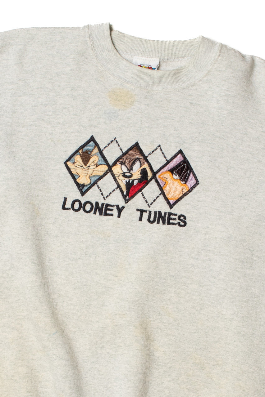 Vintage Taz Daffy Duck Wile E. Coyote Looney Tunes Embroidered Sweatshirt