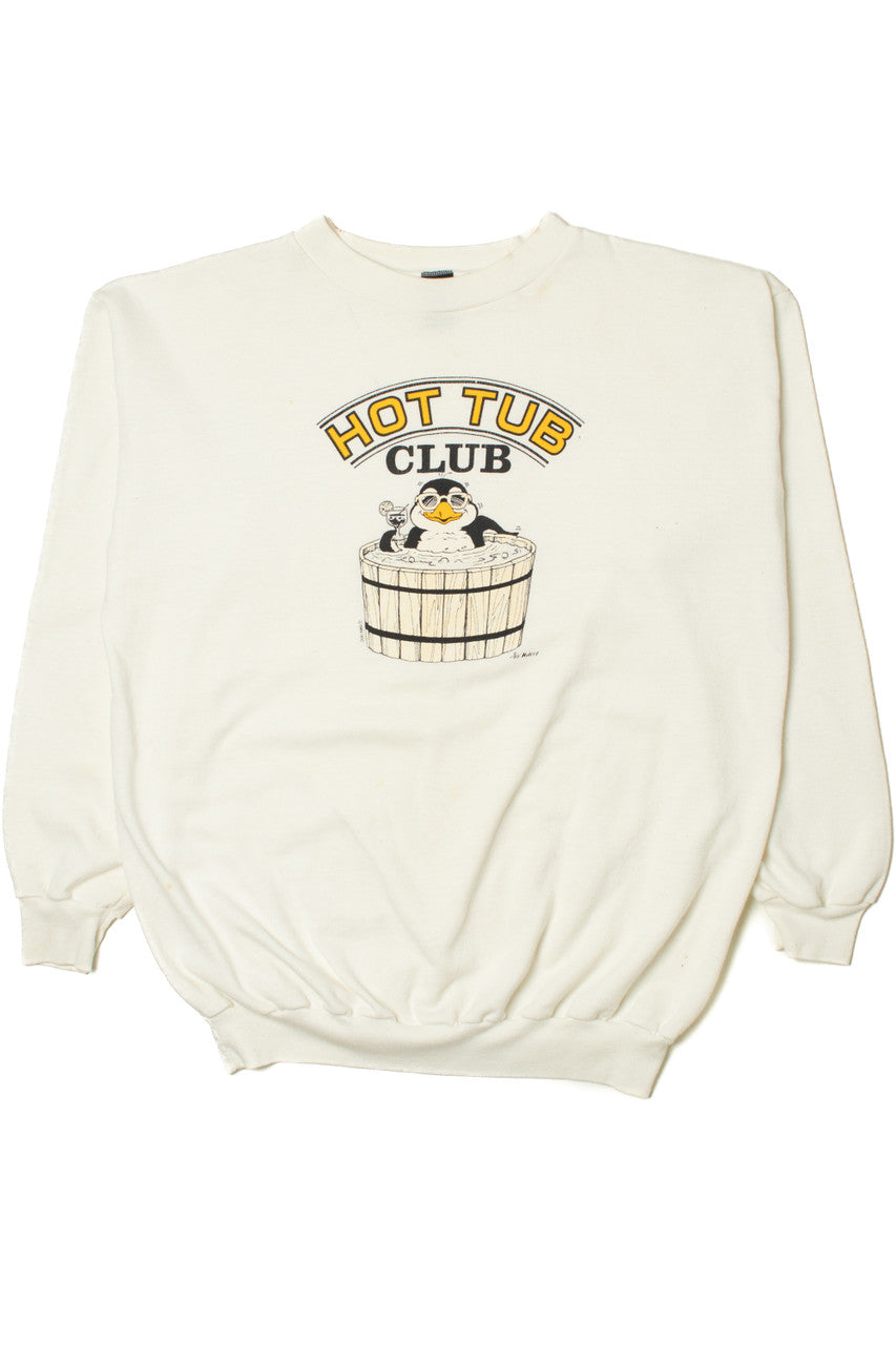 Vintage "Hot Tub Club" Penguin Sweatshirt