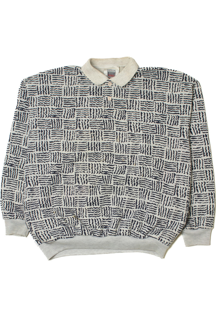 Vintage All Over Print Sweatshirt Polo
