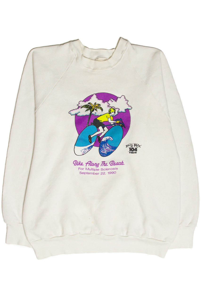 Vintage Bike Along The Beach MS Benefit Sweatshirt (1990)