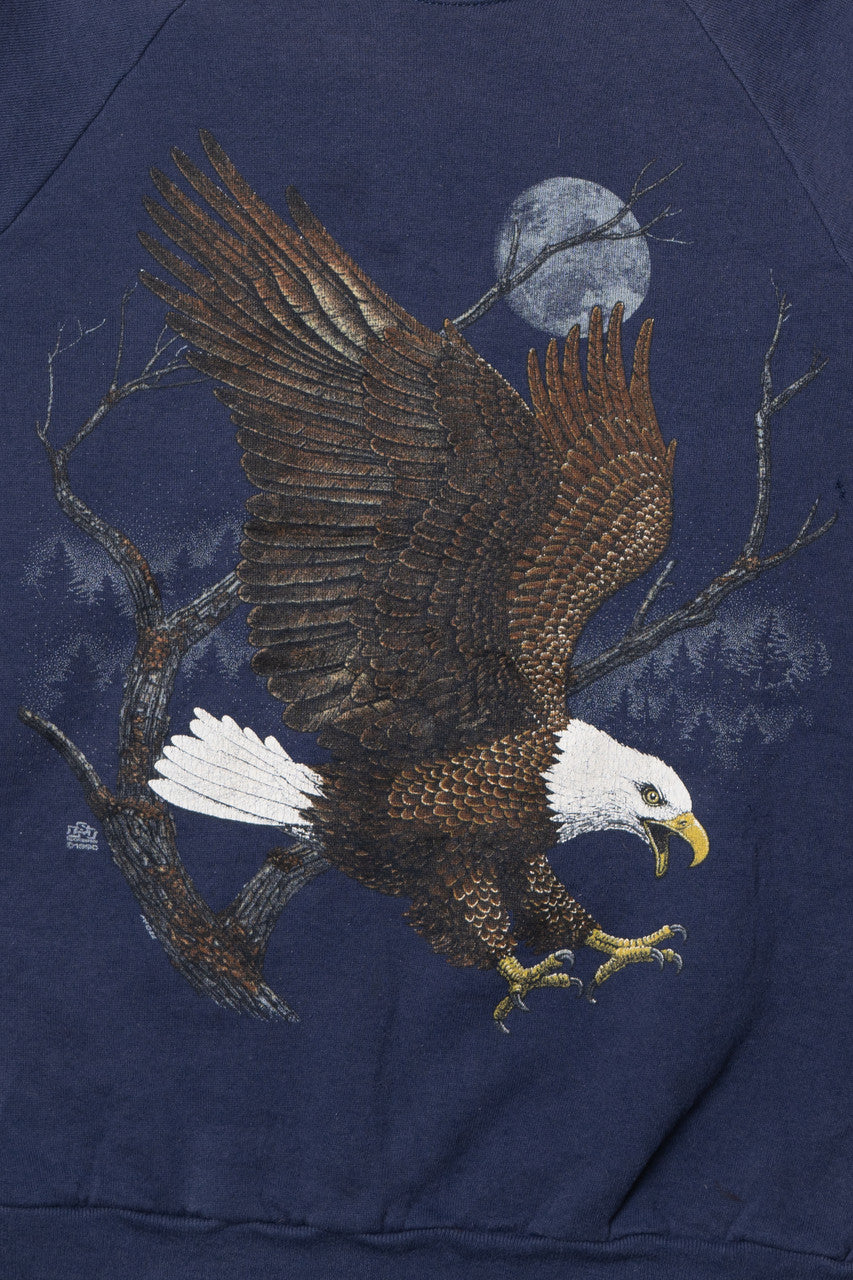 Vintage Eagle And Moon Graphic Sweatshirt