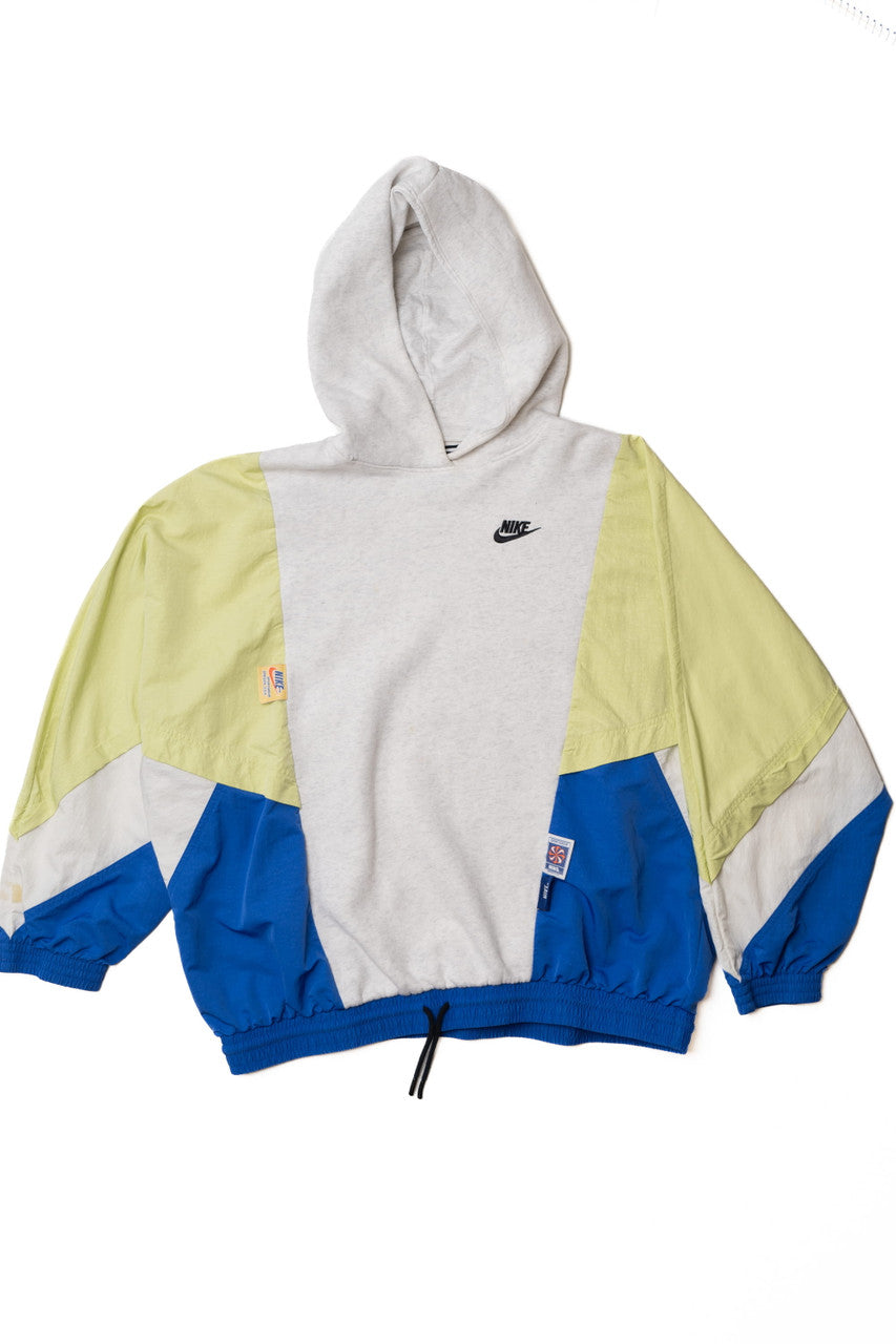 Upcycled Nike Sportswear Windbreaker Sleeve Sweatshirt Hoodie