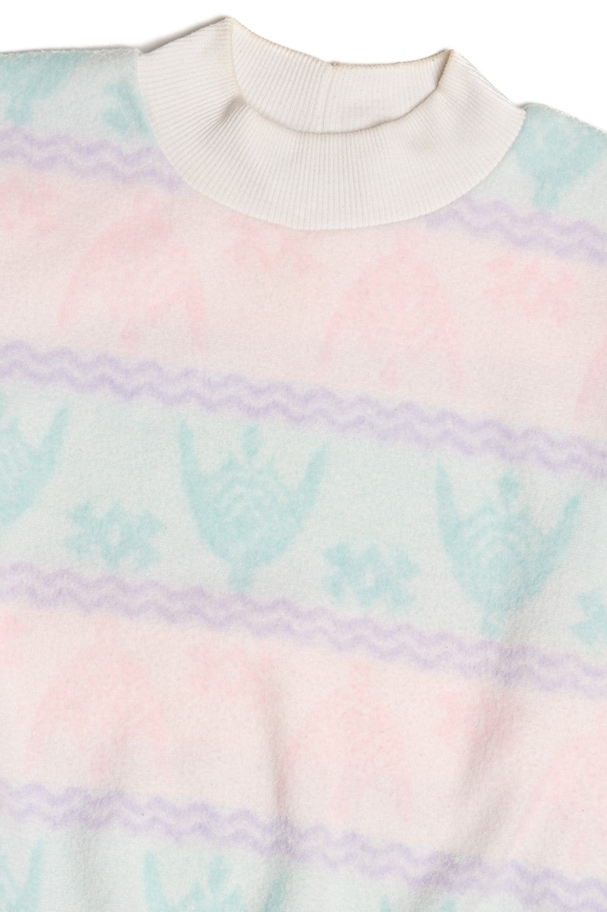 Vintage Pastel Pattern Soft Fleece California Happenings Sweatshirt