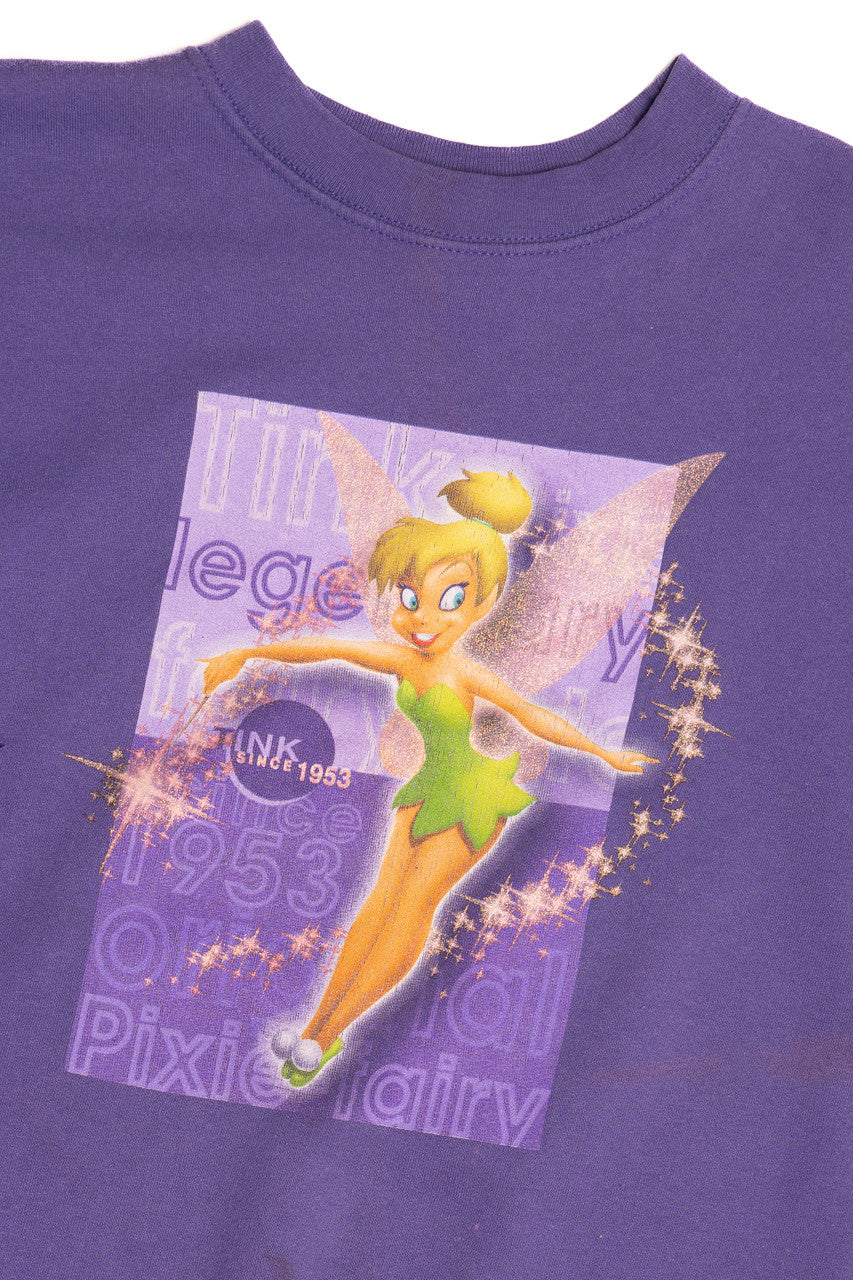 Recycled Distressed Tinkerbell Disney Store Sweatshirt