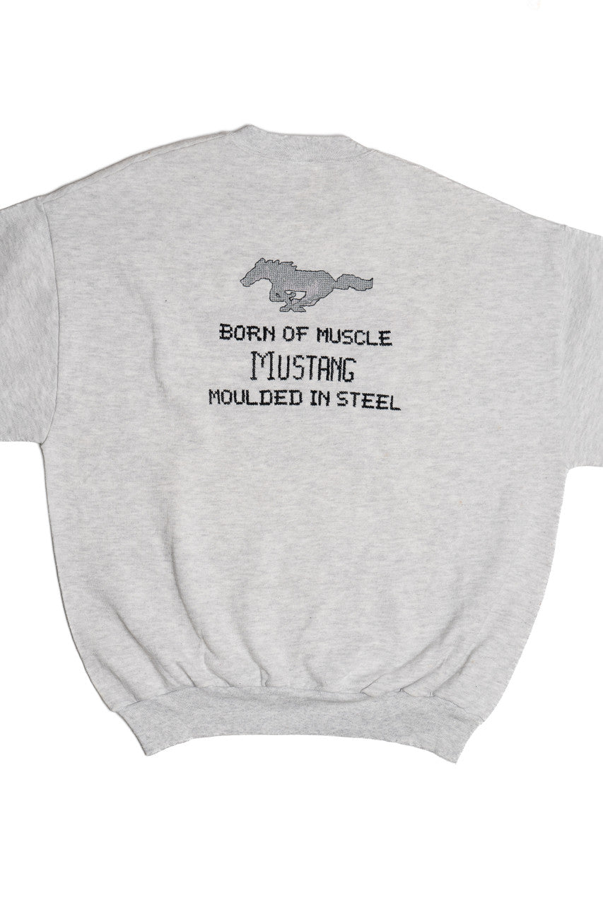 Vintage "1969 Mach 1 428 Cobra Jet" Mustang Car Embroidered Cross Stitch Sweatshirt