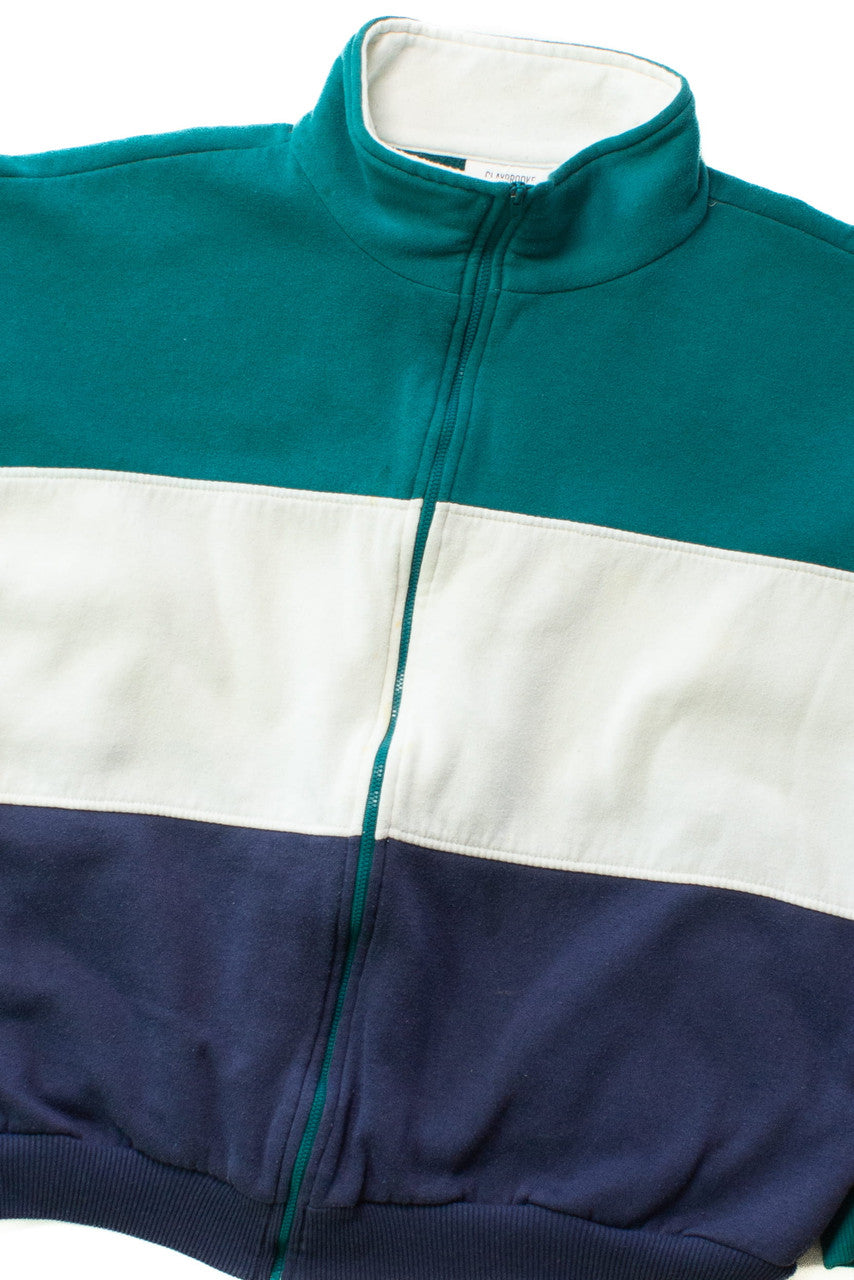 Vintage Color Block Claybrooke Zip Up Sweatshirt (1990s)