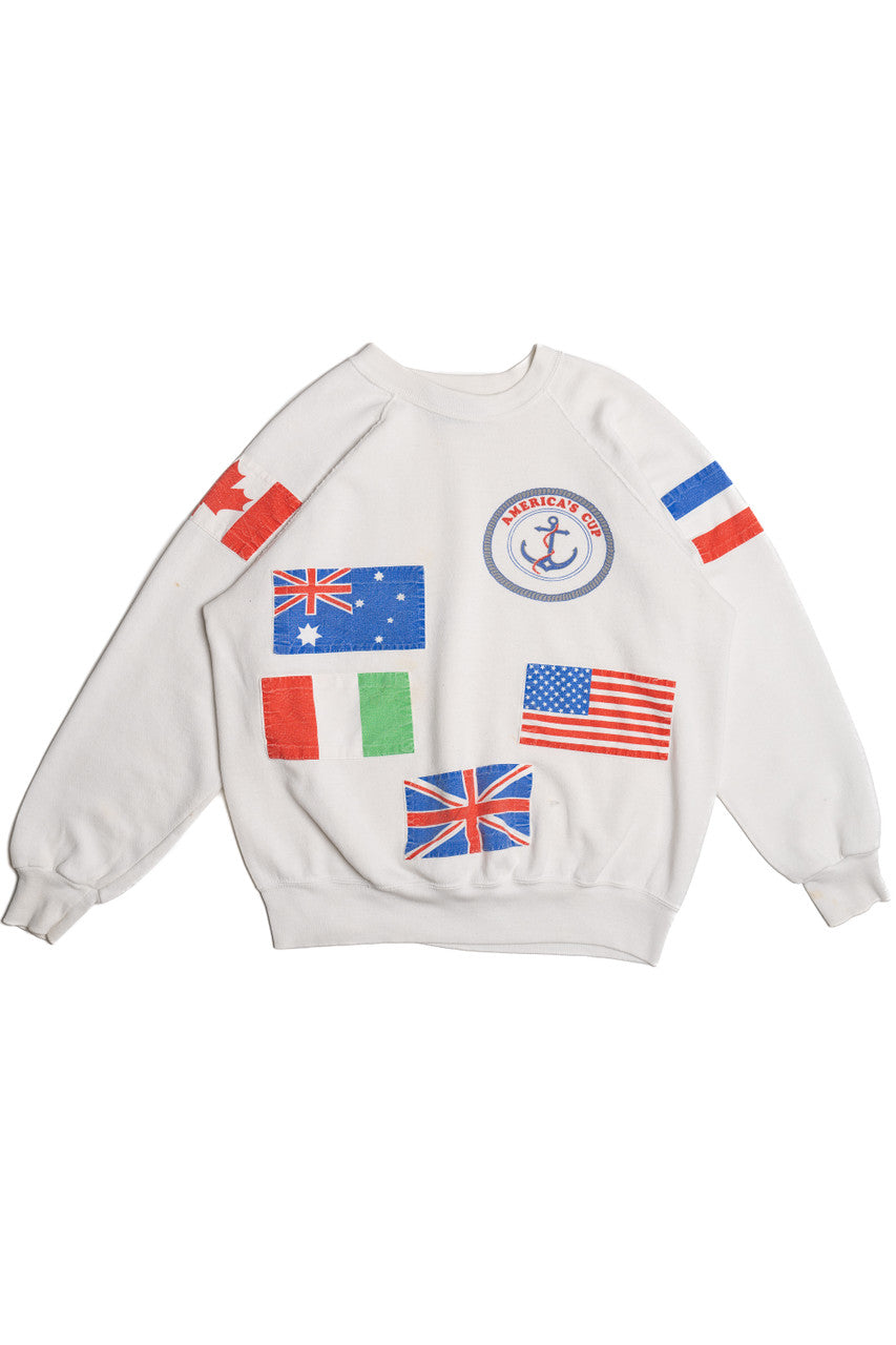Vintage "America's Cup" Flag Patches Sweatshirt