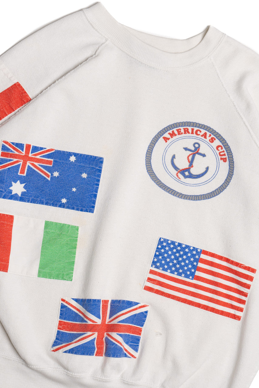 Vintage "America's Cup" Flag Patches Sweatshirt