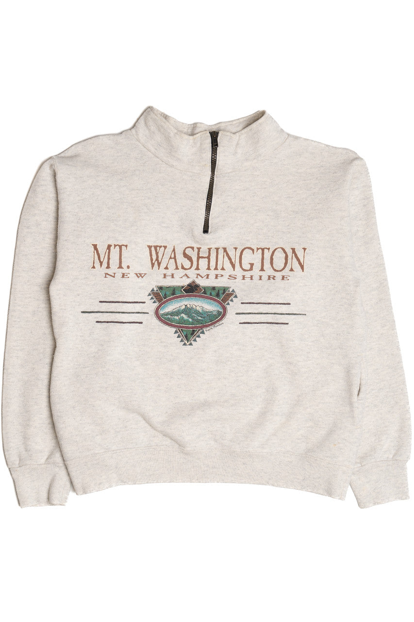 Vintage "Mt. Washington" Quarter Zip Mock Neck Sweatshirt