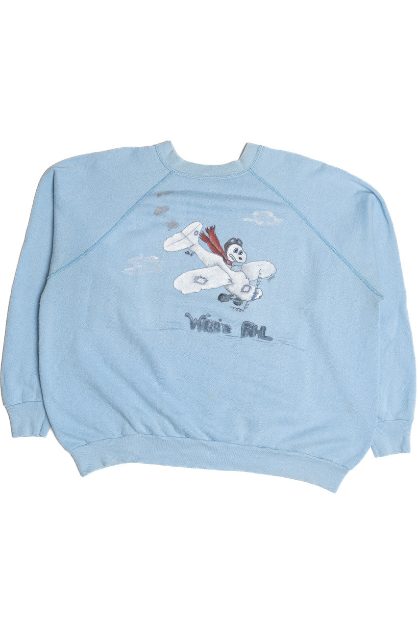 Vintage Snoopy Red Baron Hand Painted Sweatshirt