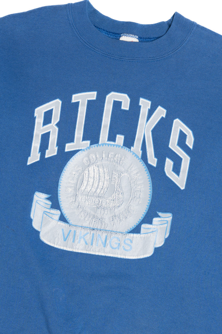 Vintage "Ricks Vikings" Ricks College Sweatshirt (1990s)