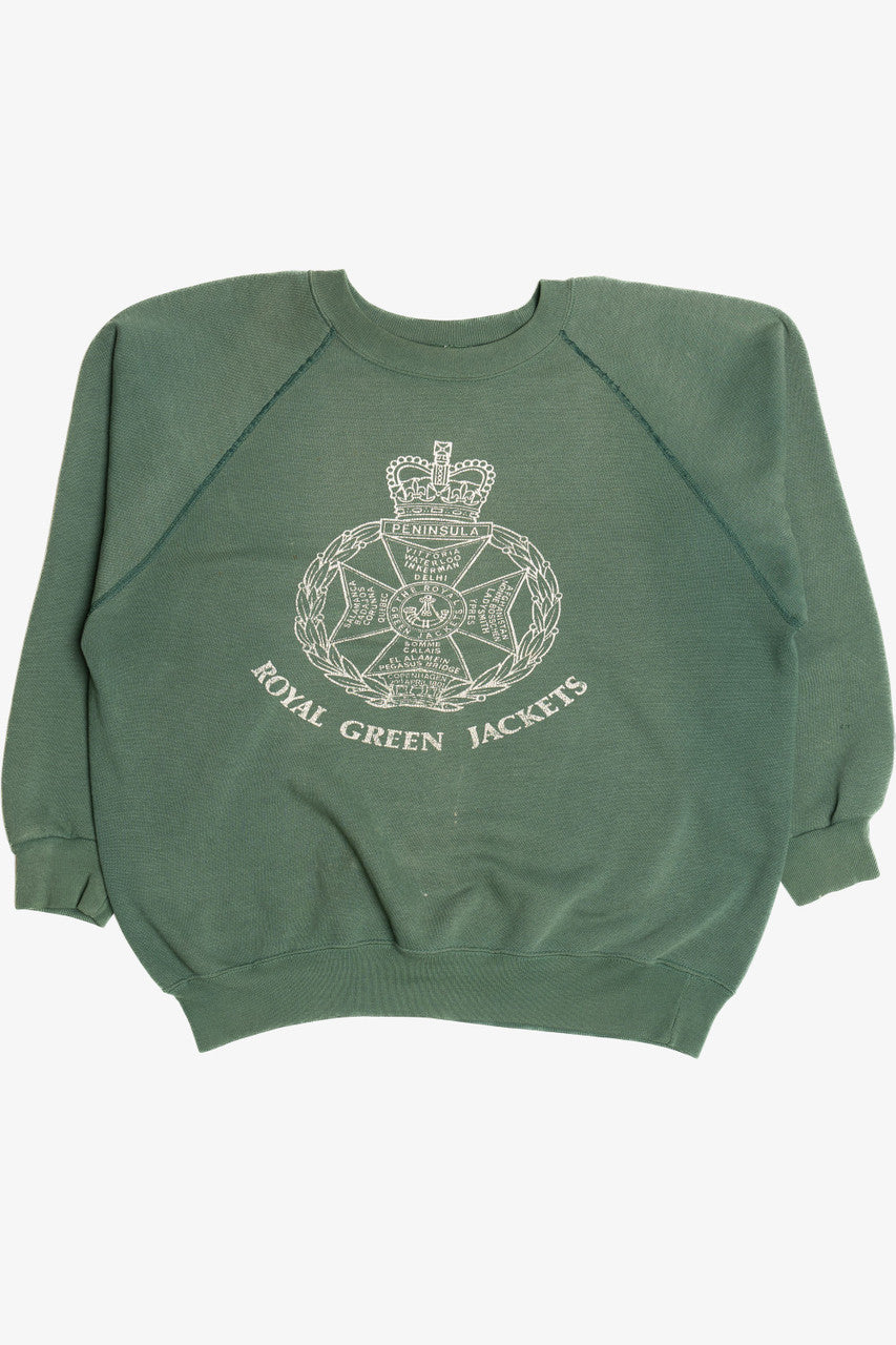 Vintage "Royal Green Jackets" Emblem Raglan Sweat Trends Sweatshirt (1980s)