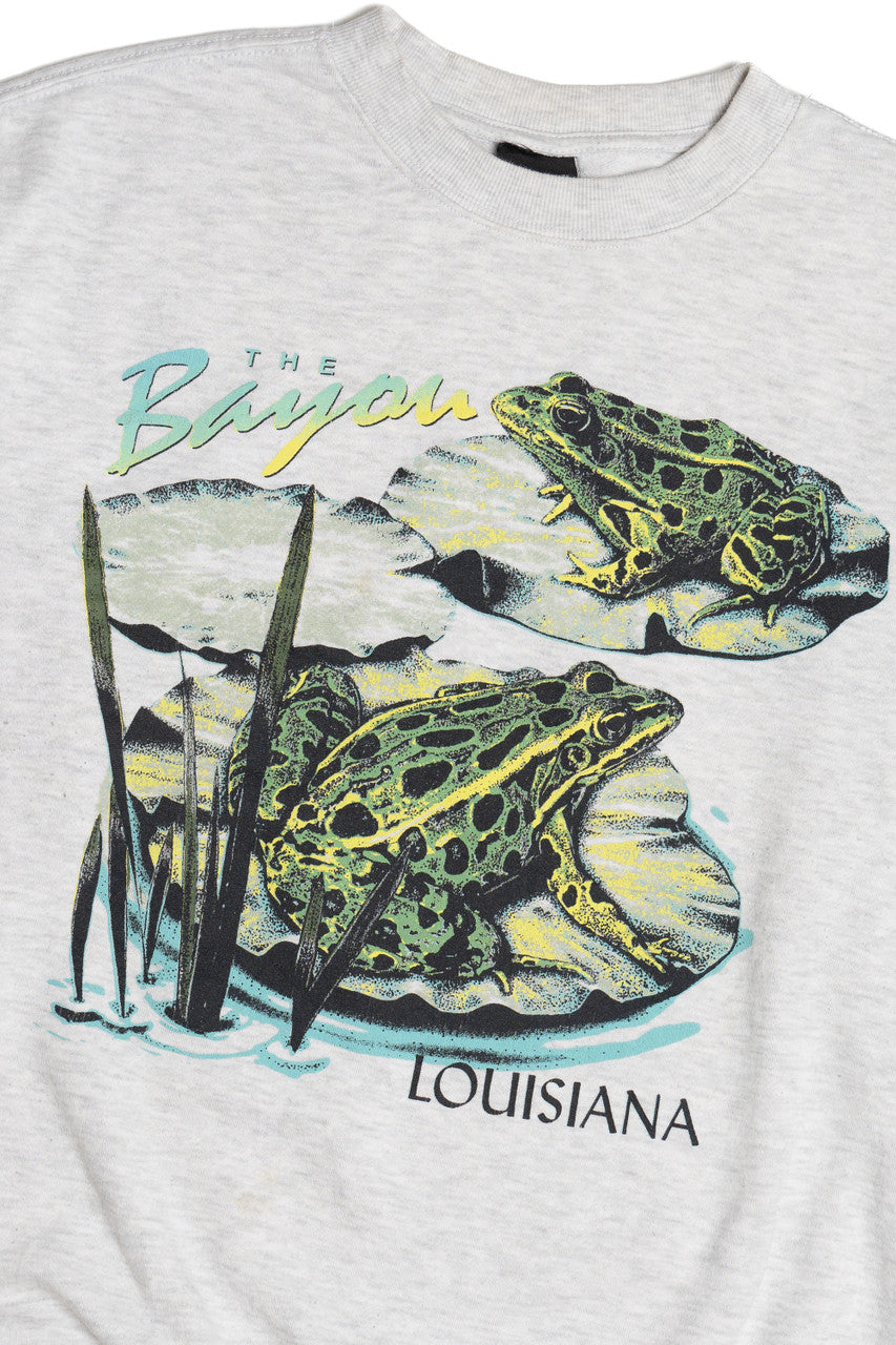 "Bayou Louisiana" Frogs Cotton On Sweatshirt