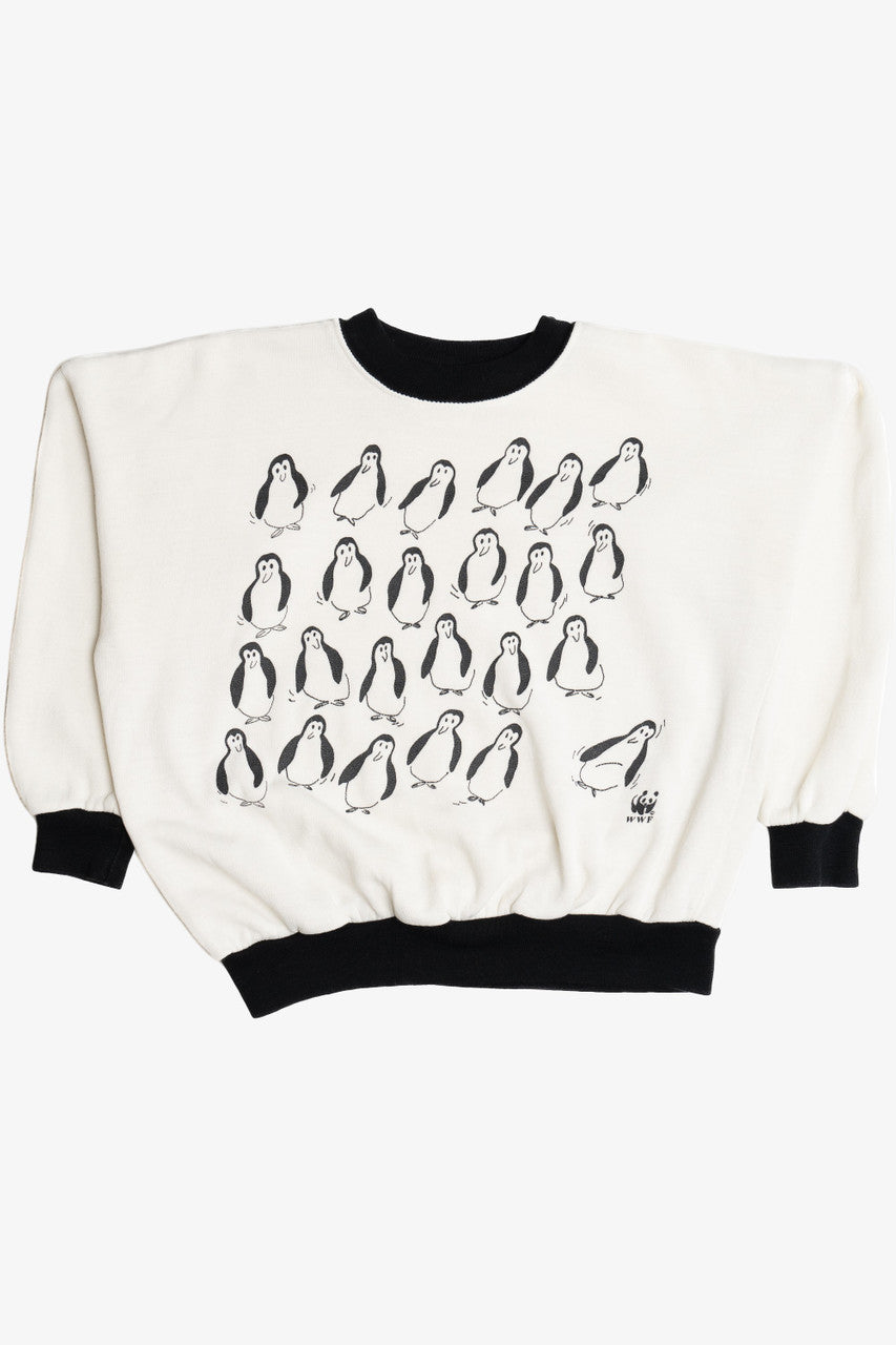 Vintage Penguins WWF World Wildlife Ringer Sweatshirt (1990s)
