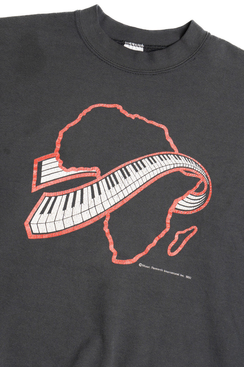 Vintage 1992 "African American Music" Genre Chart Sweatshirt (1990s)