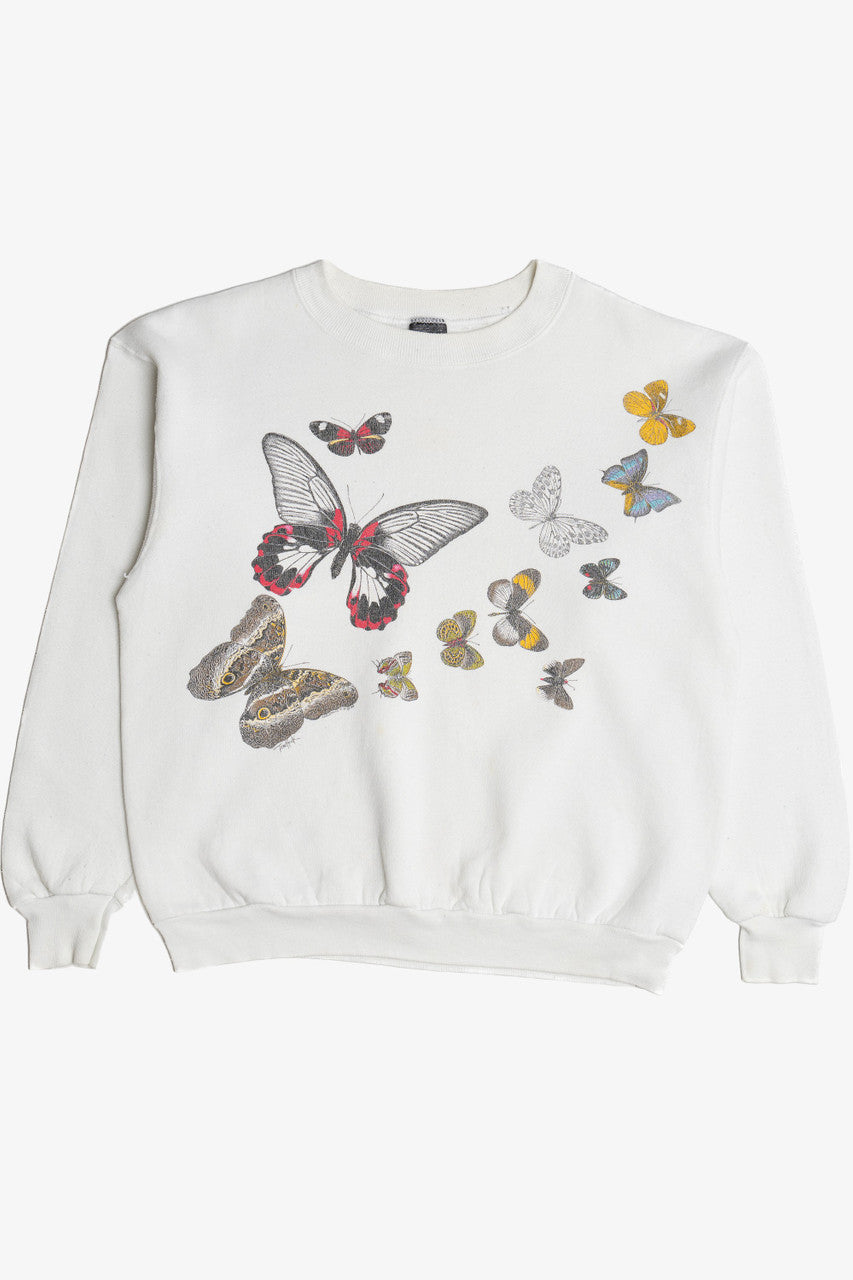 Vintage Butterfly Front/Back Print Screen Stars Sweatshirt (1980s)