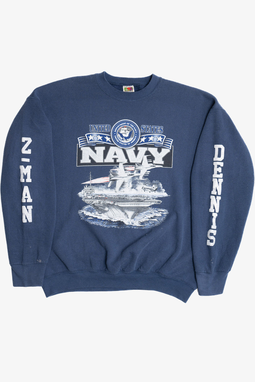 Vintage "United States Navy" Eagle Front/Back Print Sweatshirt (1990s)