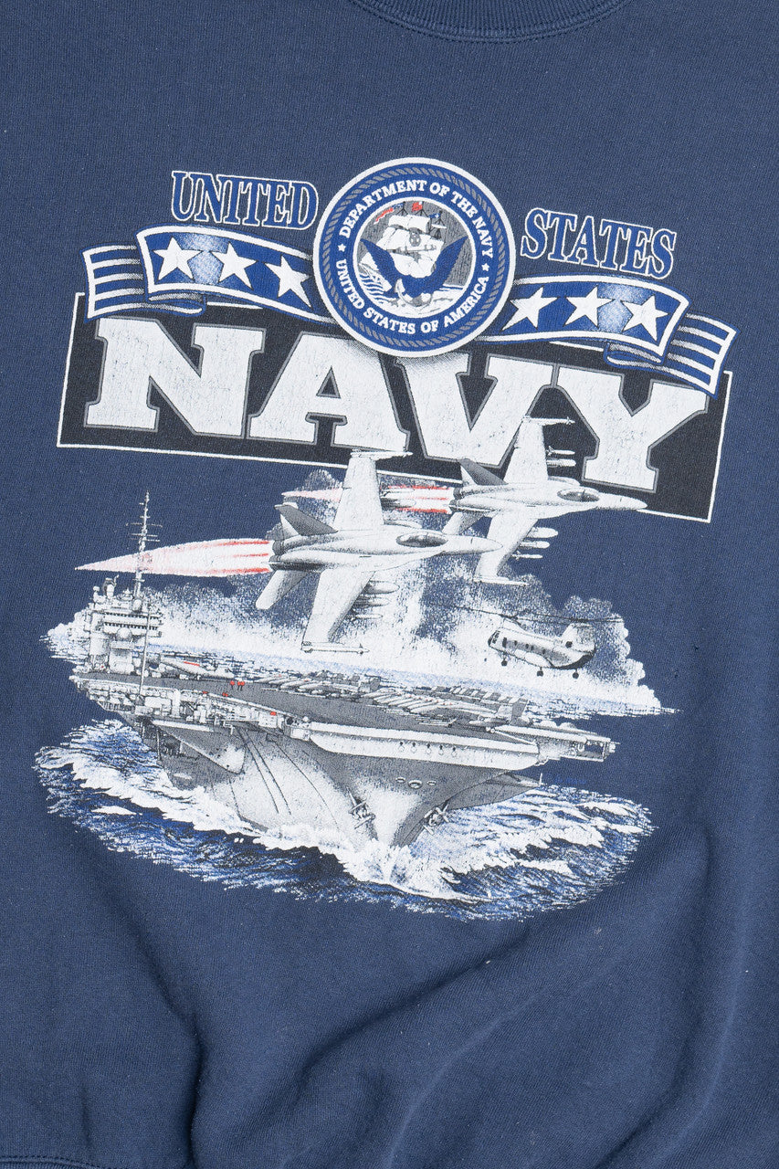 Vintage "United States Navy" Eagle Front/Back Print Sweatshirt (1990s)