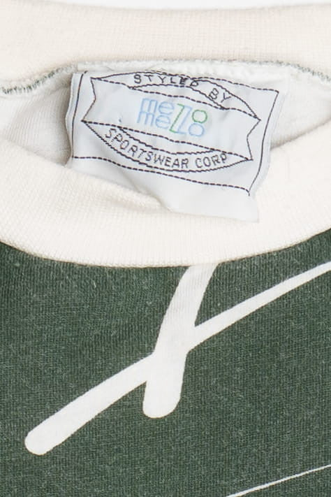 Snowy Wraparound Print Heavyweight Soft Quilted-Lined Sweatshirt (1990s)