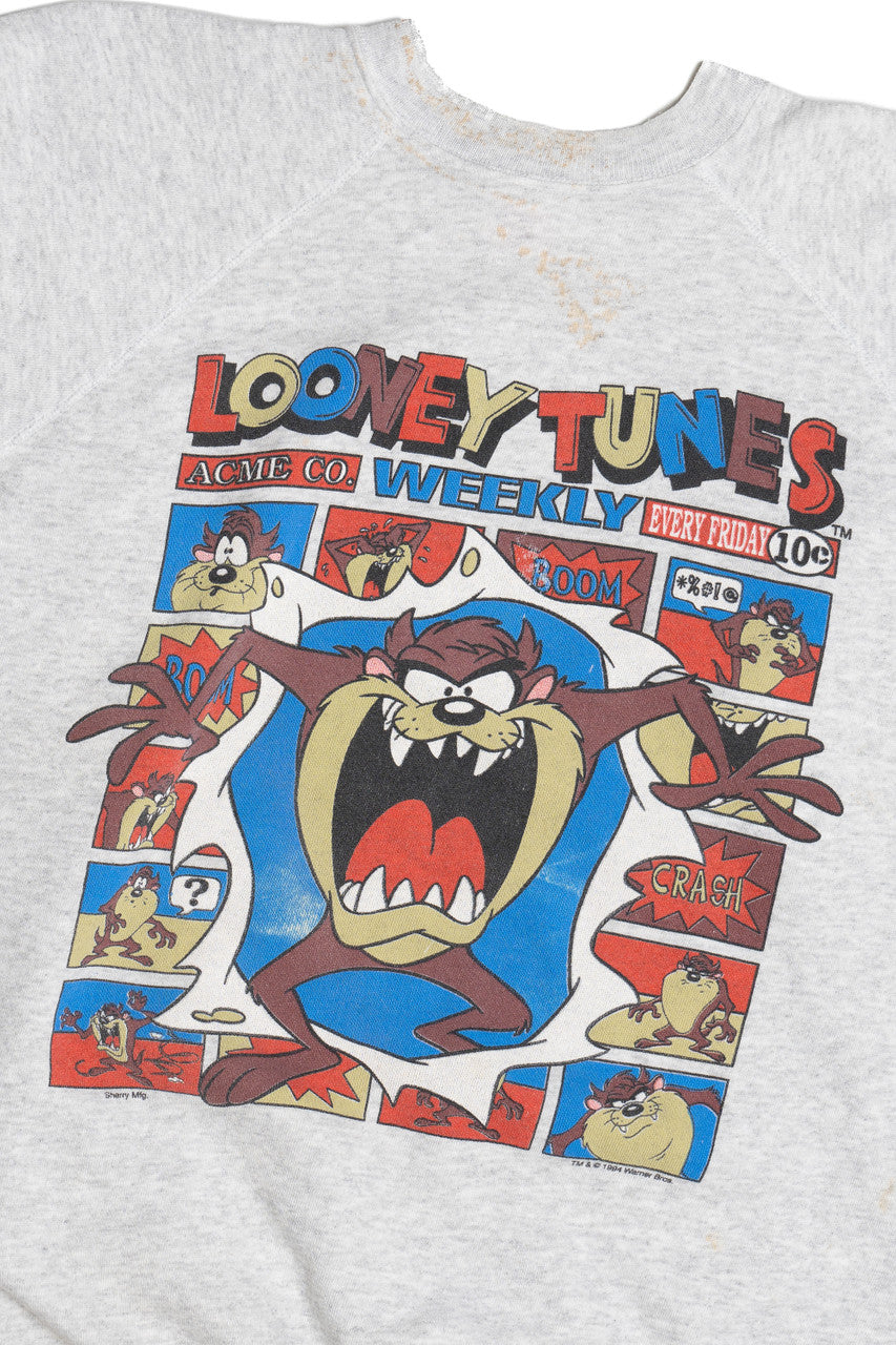 Vintage "Looney Tunes Weekly" Taz Sweatshirt (1990s)
