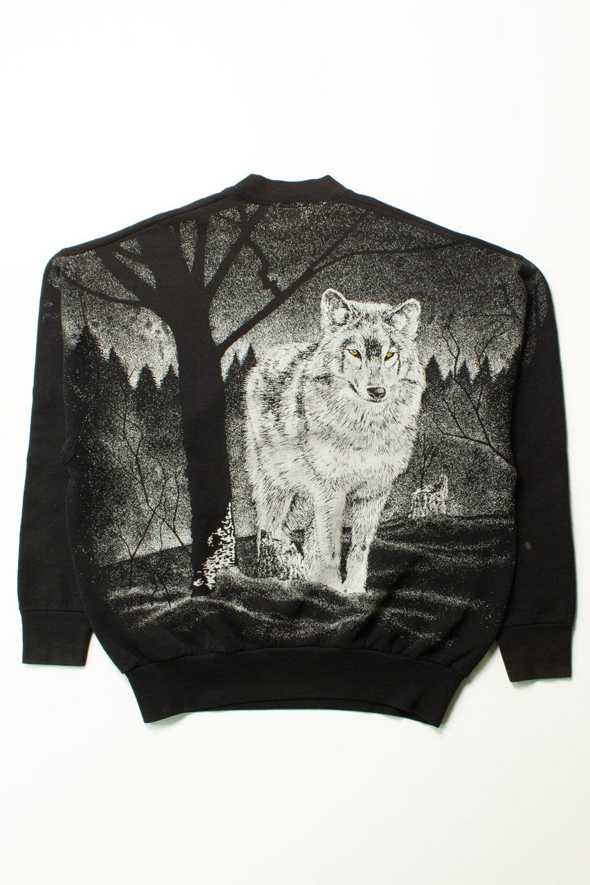 Vintage Wolf Woods All Over Graphic Sweatshirt (1993)