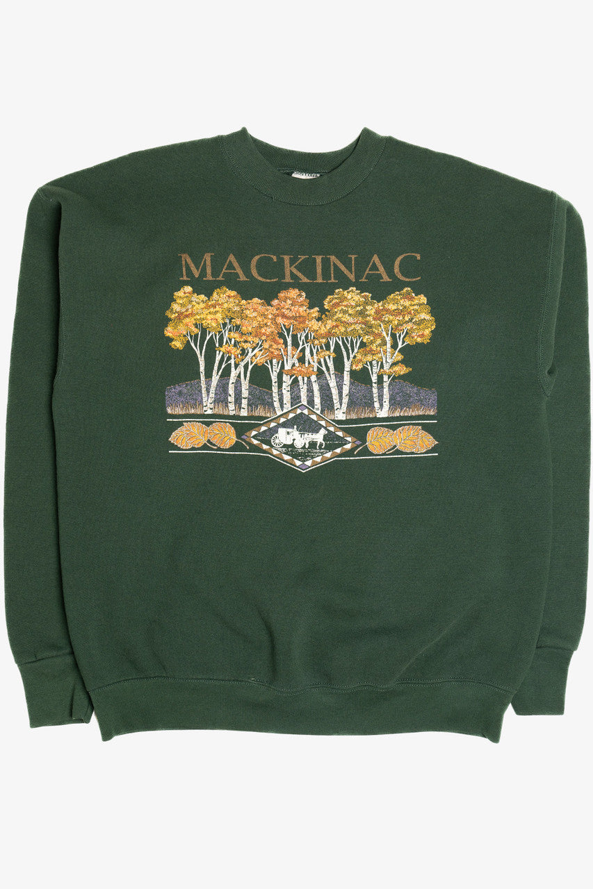 Vintage "Mackinac" Fall Birch Trees Sweatshirt (1990s)