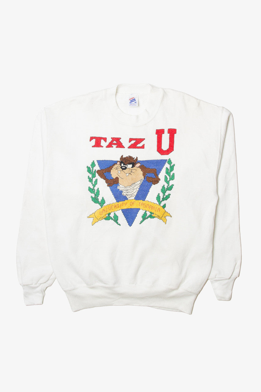 Vintage Embroidered Looney Tunes "Taz U" Sweatshirt