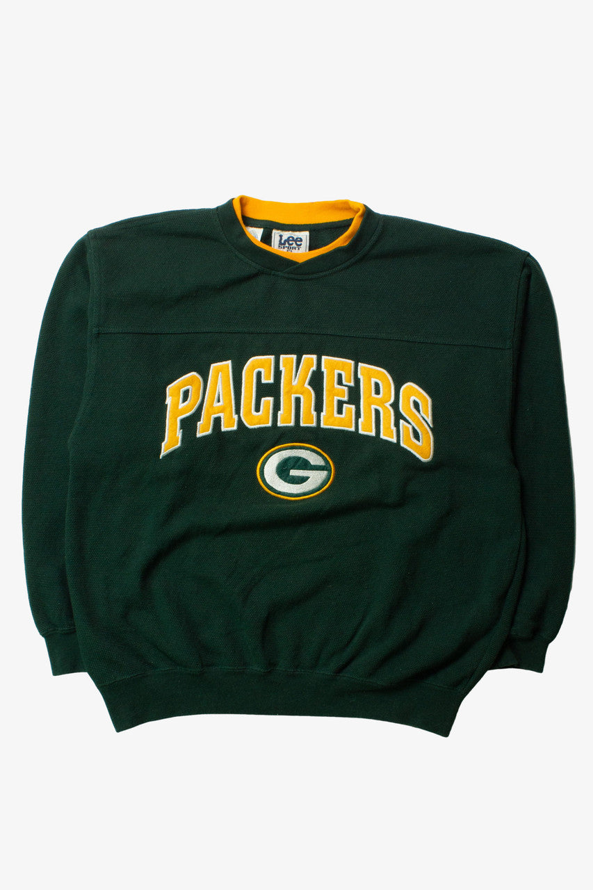 Vintage Green Bay Packers Waffle Knit Sweatshirt (1990s)