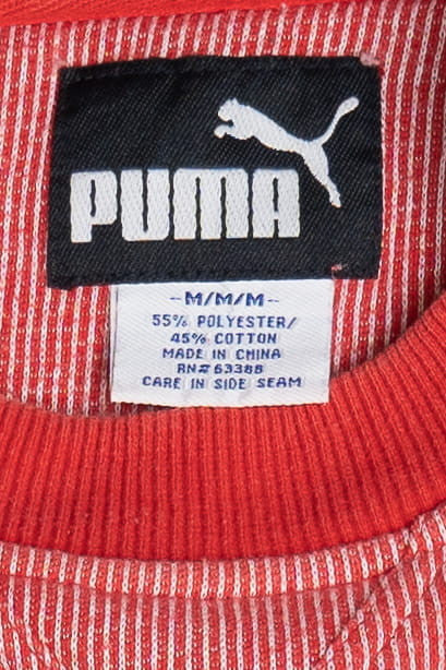 "Nebraska Huskers" Red Thin Striped Puma Sweatshirt (2000s) 11147