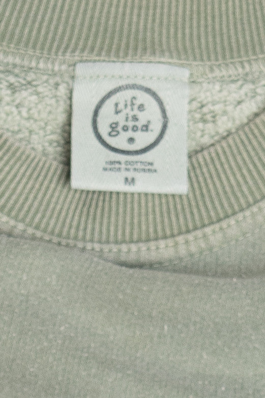 Distressed "Life Is Good" Snowshoeing Sweatshirt