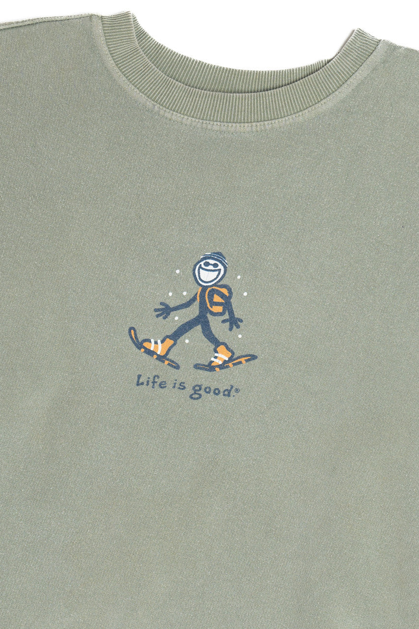 Distressed "Life Is Good" Snowshoeing Sweatshirt