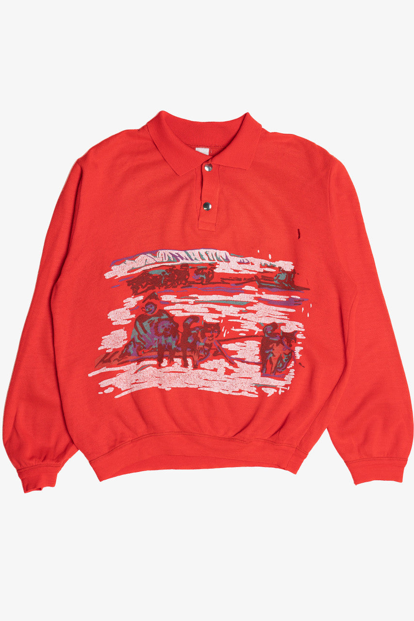 Vintage Sled Dogs Polo Sweatshirt (1980s)