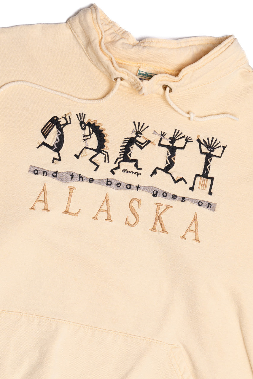Vintage Alaska "And The Beat Goes On" Embroidered Sweatshirt (1990s)