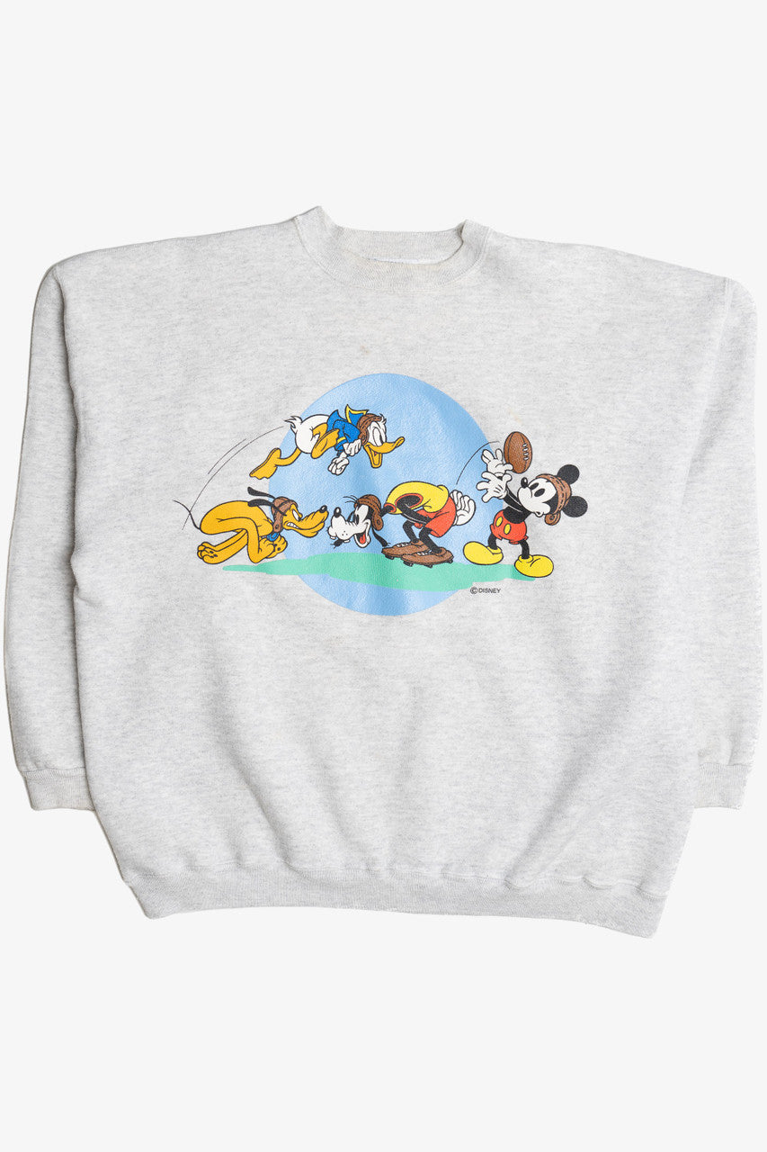 Vintage Disney Mickey Mouse Donald Duck Playing Football Sweatshirt (1990s)