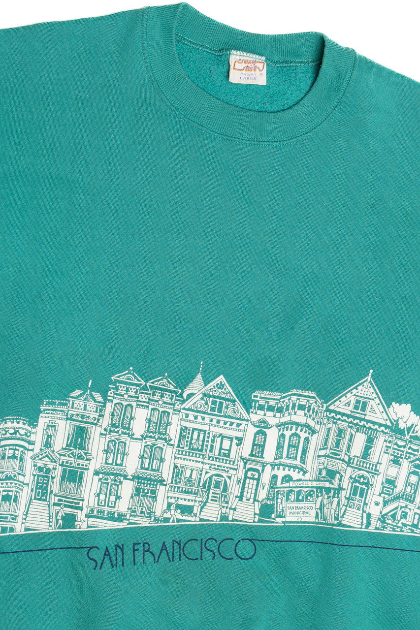 Vintage San Francisco Street View Wraparound Print Sweatshirt (1990s) 11371