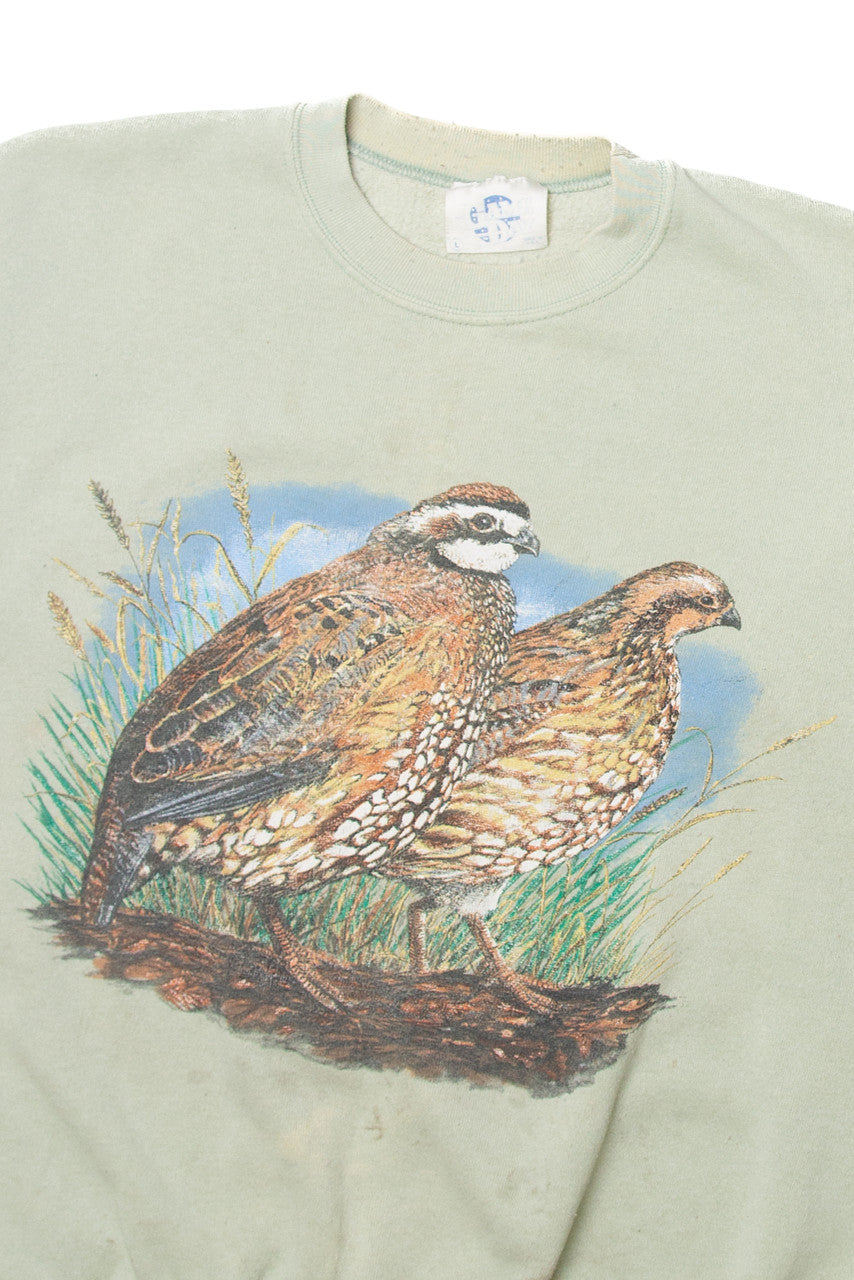 Vintage Distressed Game Day Pheasants Illustration Sweatshirt (1990s)