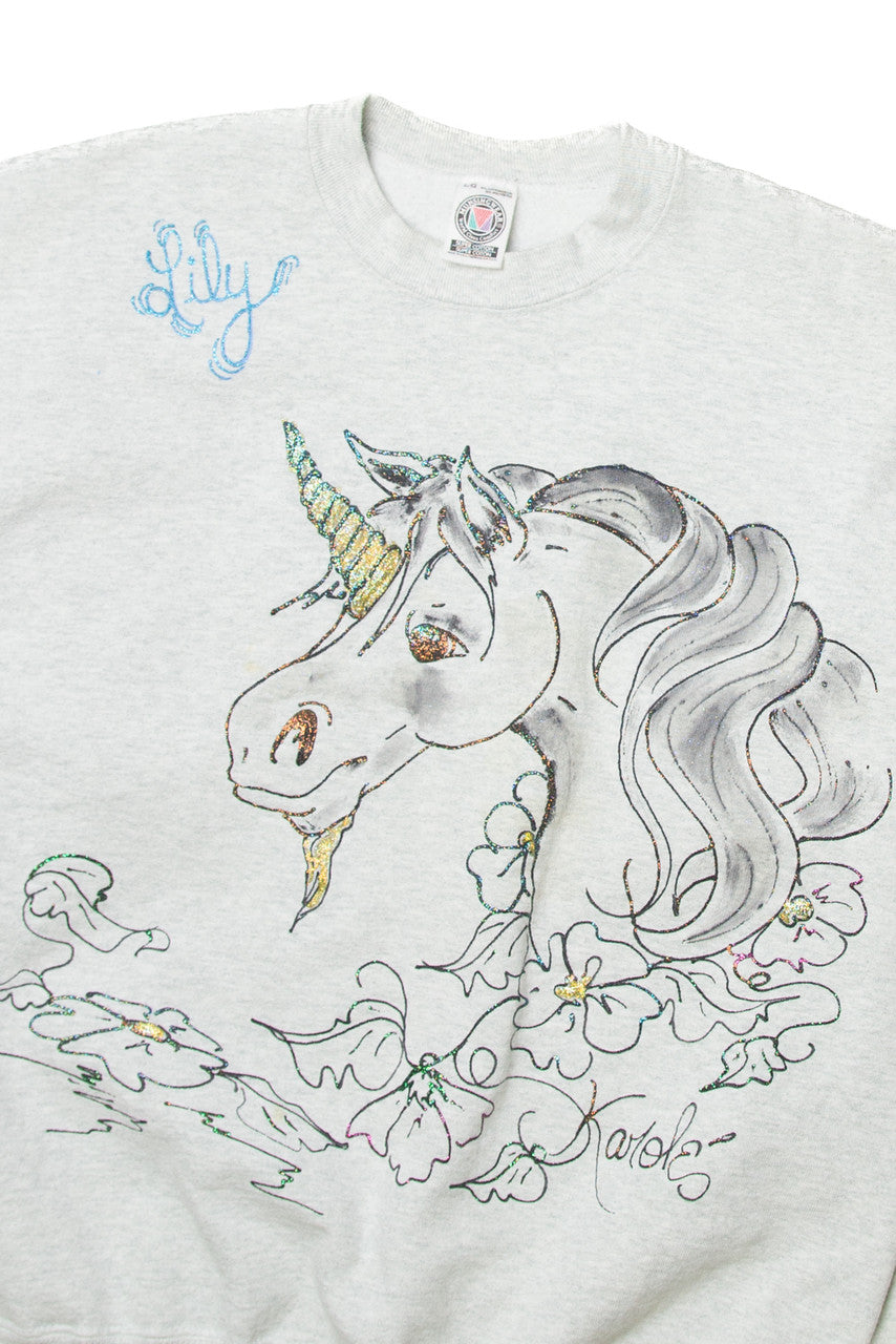 Vintage Munsingwear Hand-painted Unicorn Sweatshirt