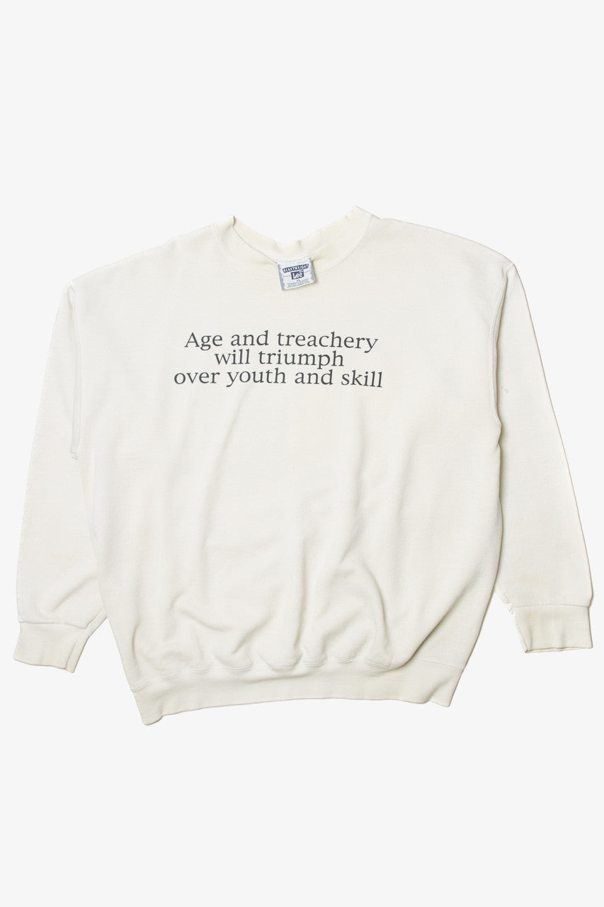 Vintage "Age And Treachery Will Triumph Over Youth And Skill" Lee Sweatshirt (1990s)